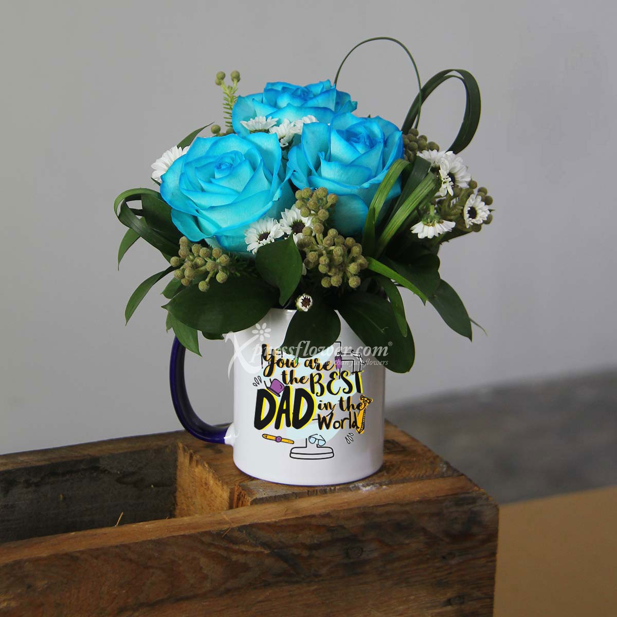 ks2101 Best Daddy 3 Blue Roses 1b