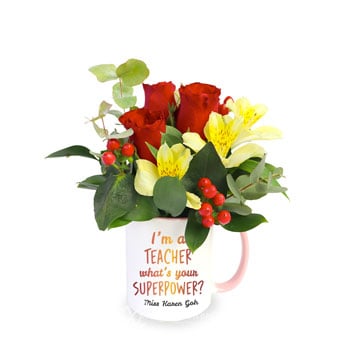  Super Power (3 Red Roses with Personalised Mug)