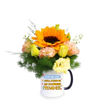 Favourite Teacher (1 Sunflower with Personalised Mug)