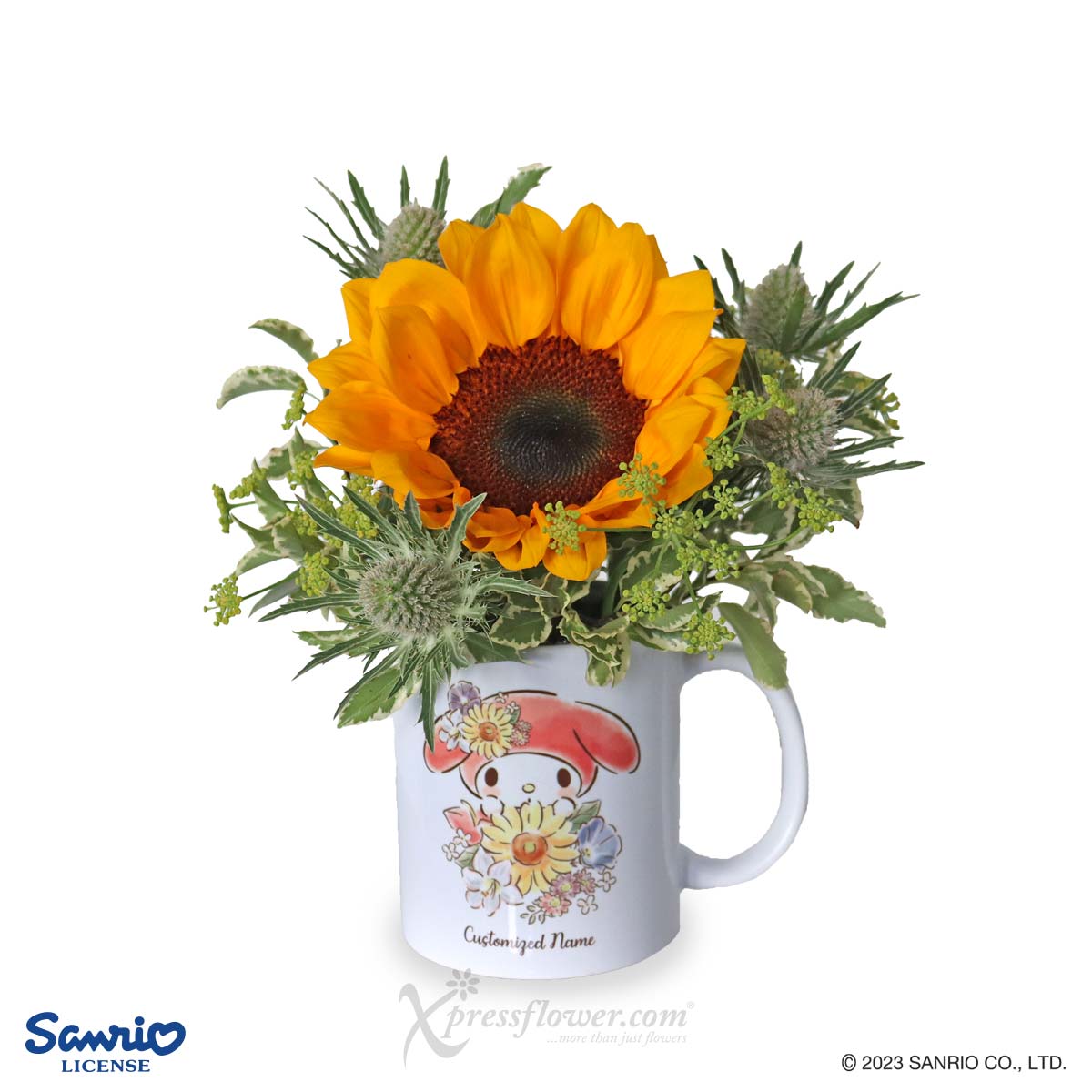 Sunny Leo (Sunflower with My Melody Personalised Mug - Leo) 