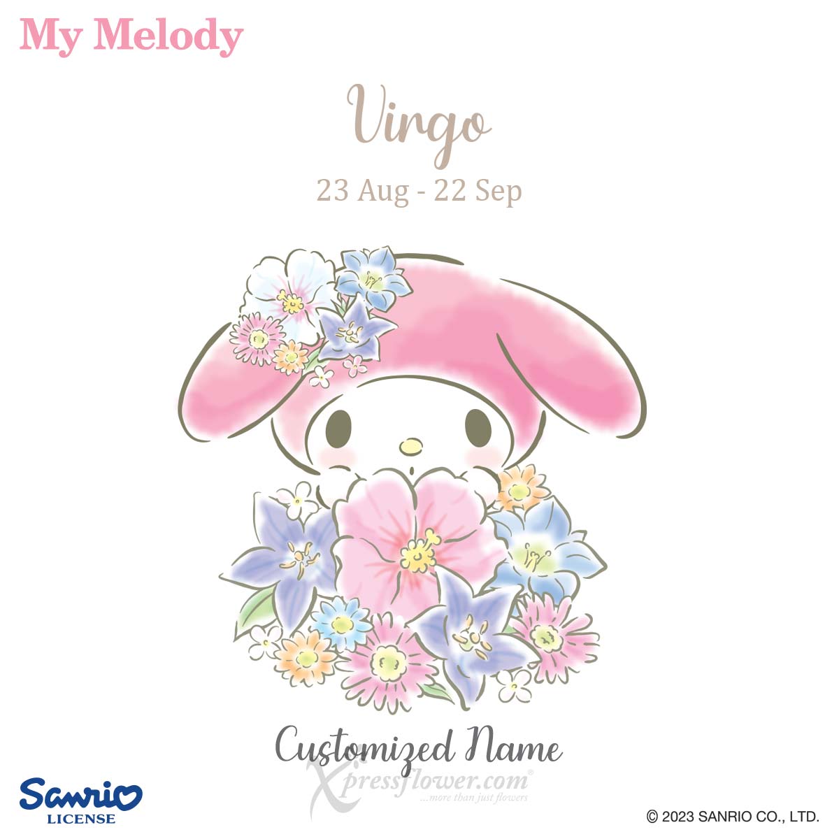 SNMG2305 Viva La Virgo (6 2toned Pink Roses with My Melody Personalised Mug - Virgo) 1c
