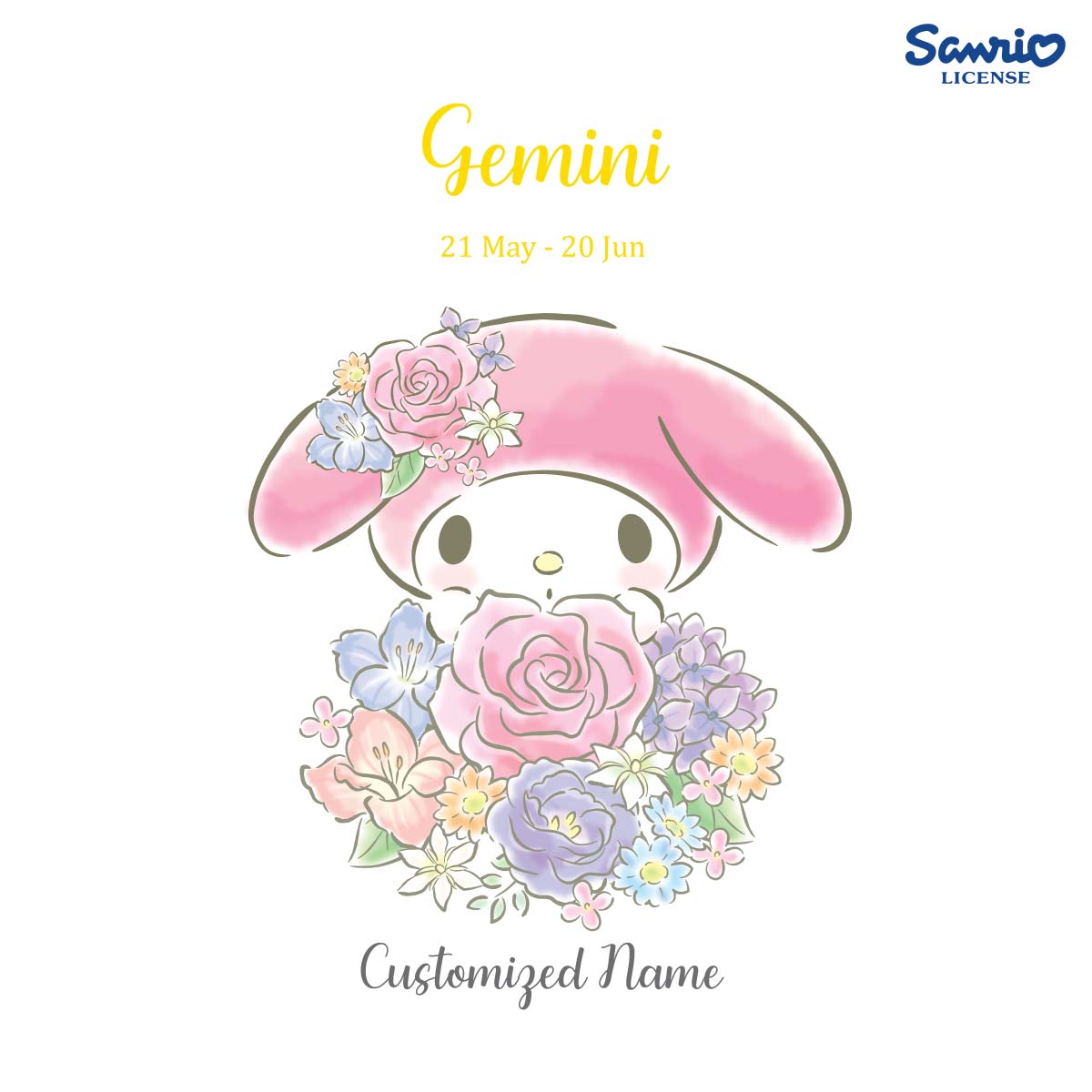 SNMG2314_Gemini Harmony 6 Yam Roses with My Melody Personalised Mug Gemini 1c