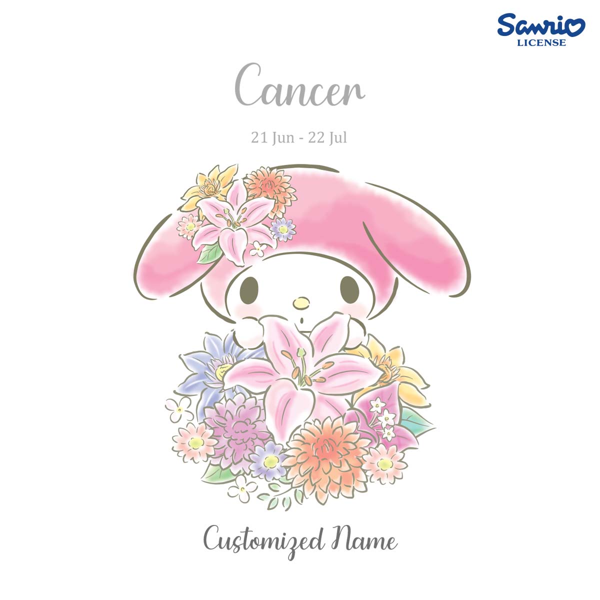 SNMG2315_Cancer Blossoms 4 Pink Roses & 4 Pink Carnations with My Melody Personalised Mug Cancer 1d