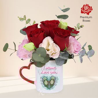 Cheeky Romance (6 Red Roses with 