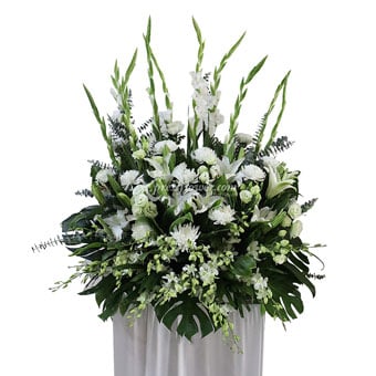 Silent Solemnity (Funeral Condolence Flower Wreath)