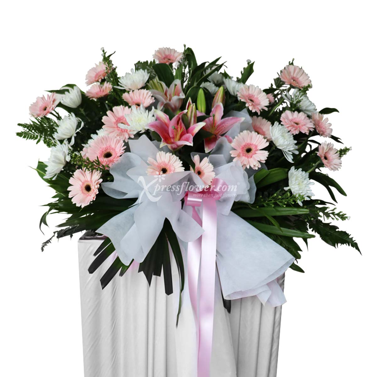 Sympathy Blush (Funeral Condolence Flower Wreath)