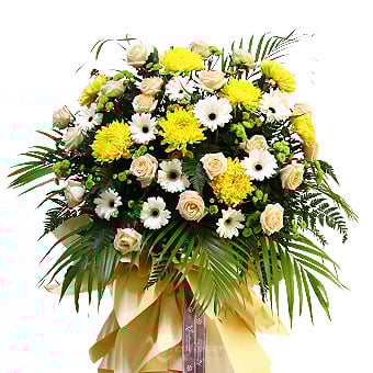 Sunlight Sympathy (Funeral Condolence Flower Stand)