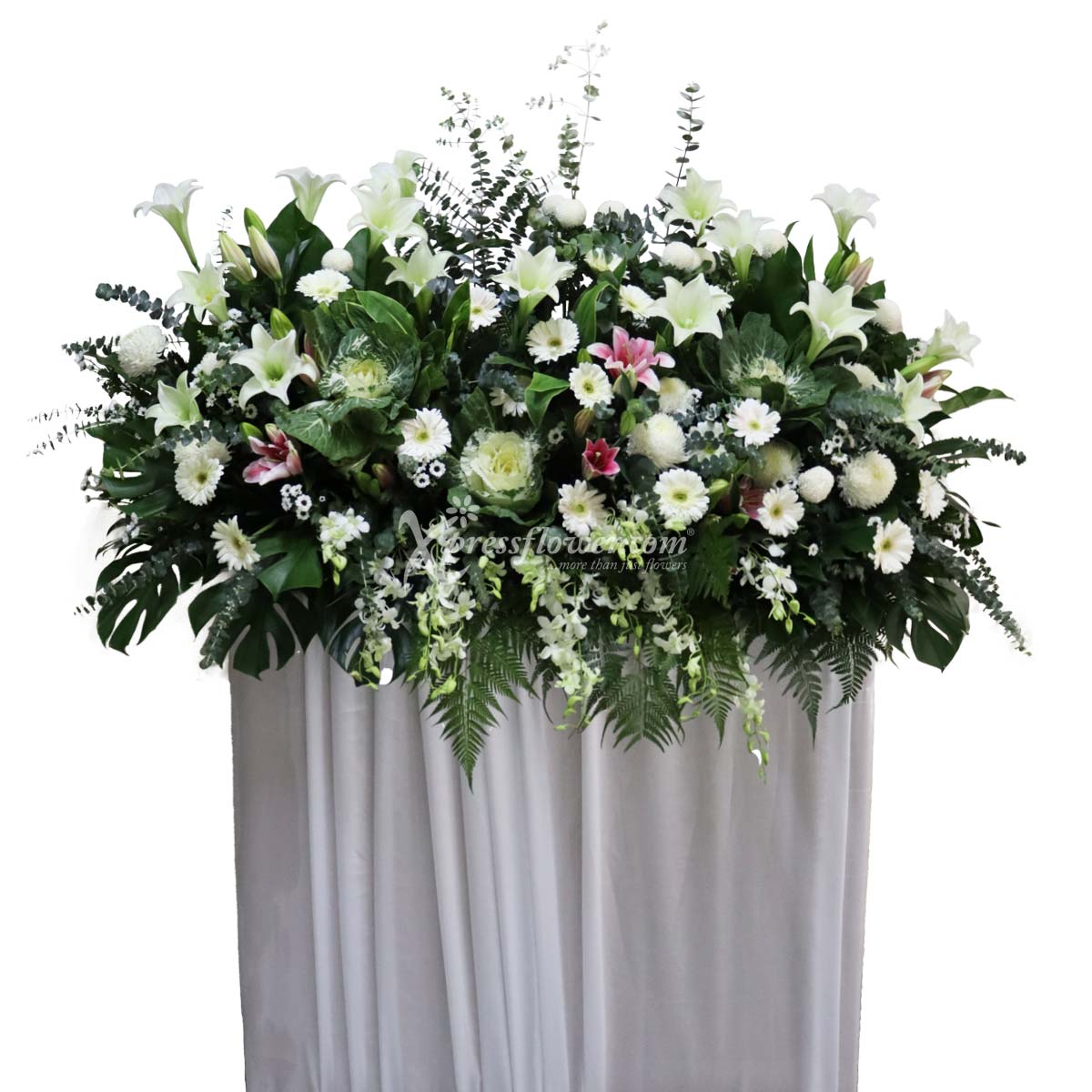 Swan Song Funeral Condolence Flower Stand (L: 160cm)