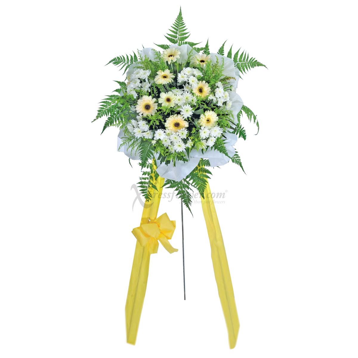 WSC006 Deepest Reverence Gerbera Chrysanthemum Wreath Funeral Condolence Flower Stands