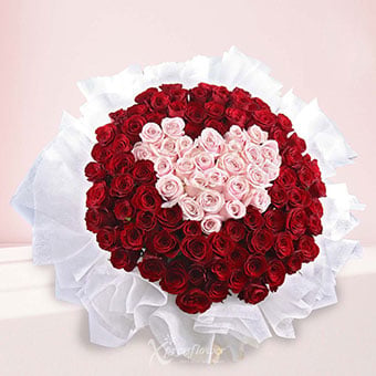 Heart Supreme (99 Red & Pink Roses)