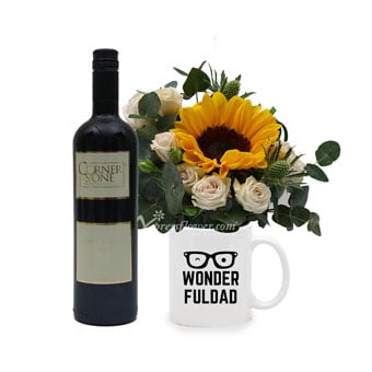Wine in A Million Dad (1 sunflower with Cornerstone Cabernet Sauvignon)