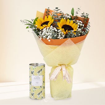 Cheerful Classics (2 Sunflowers with Butter Shortbread)