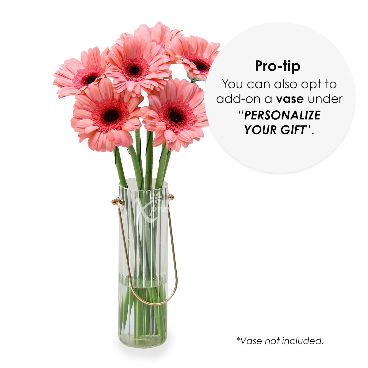 LS2001G 6 Loose Stalks Gerbera