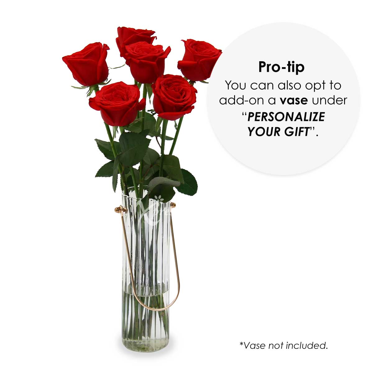 LS2001R 6 Loose Stalks Roses