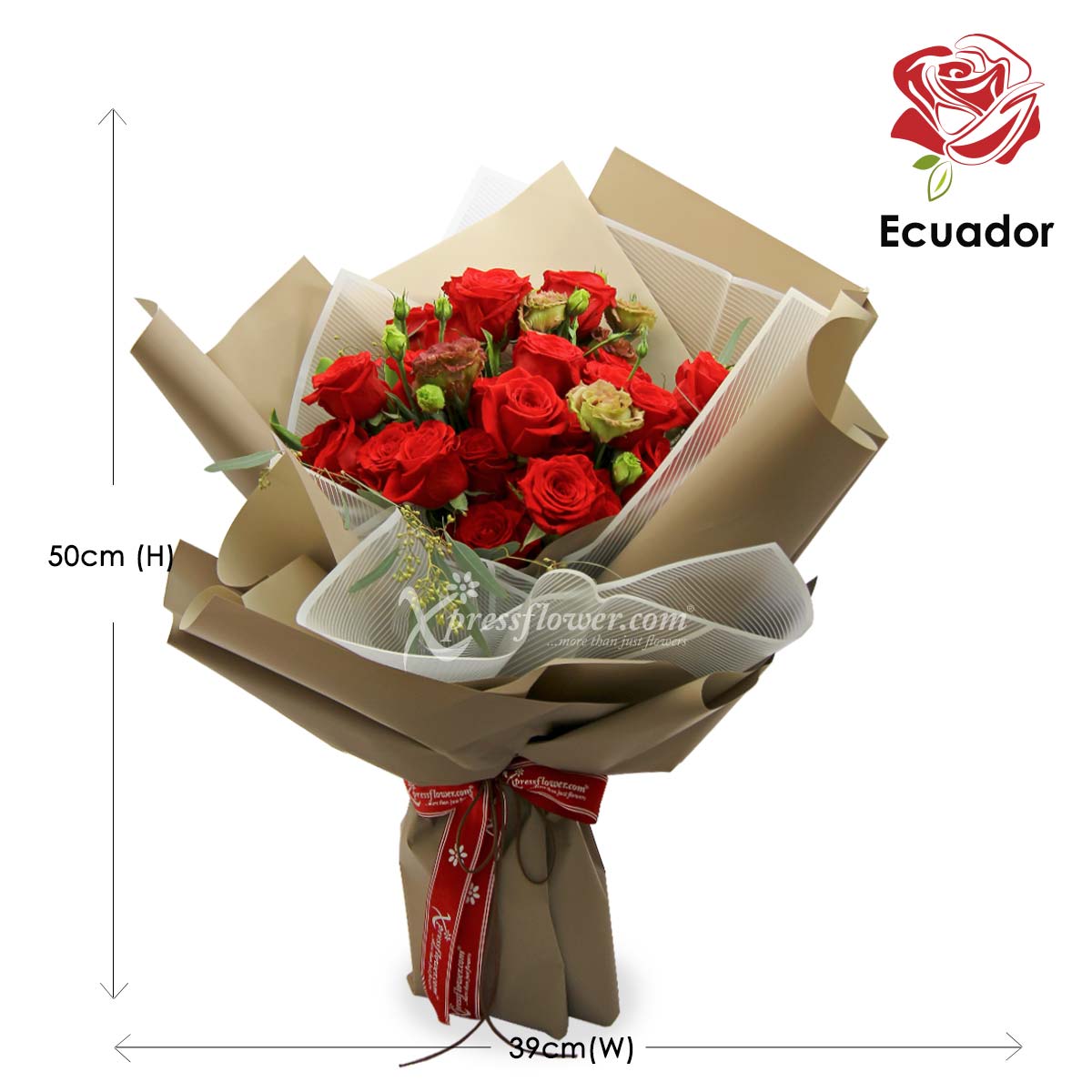 PMB2003 Flaming Ruby Beauty  24 stks Premium Ecuador Red rose