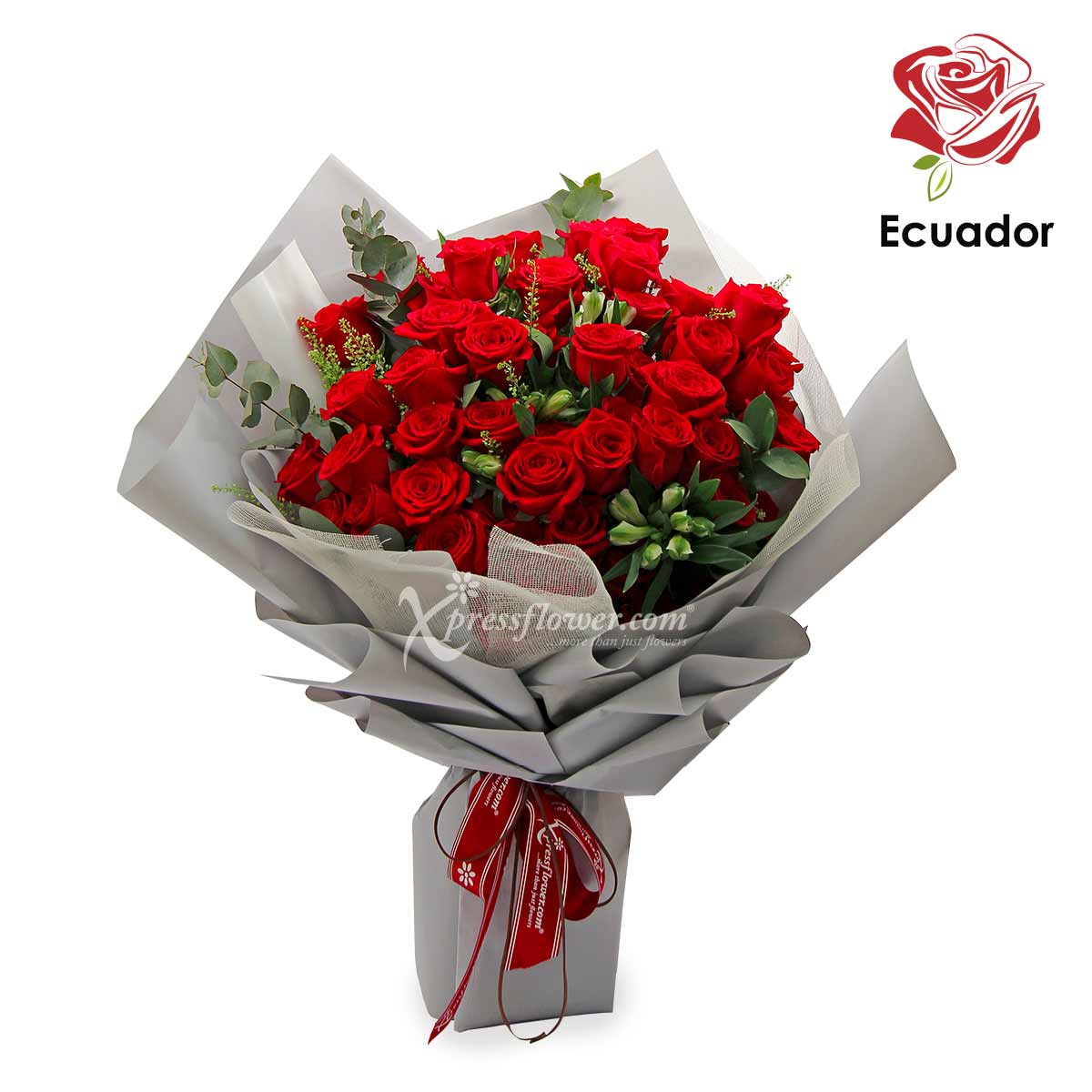 Glittering Moonstone (50 Premium Ecuador Red Roses)