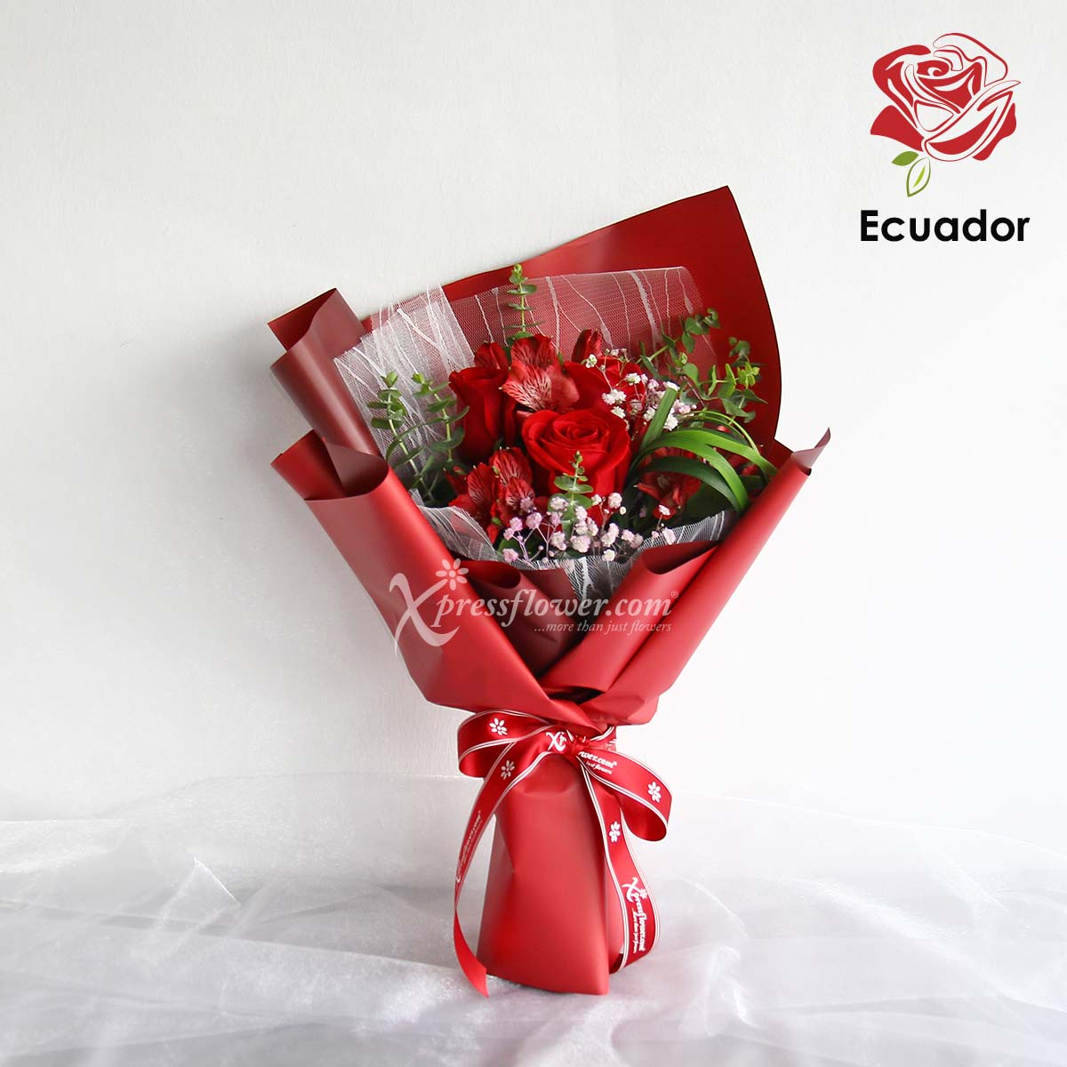 Crimson Glow (3 Premium Ecuador Red Roses)