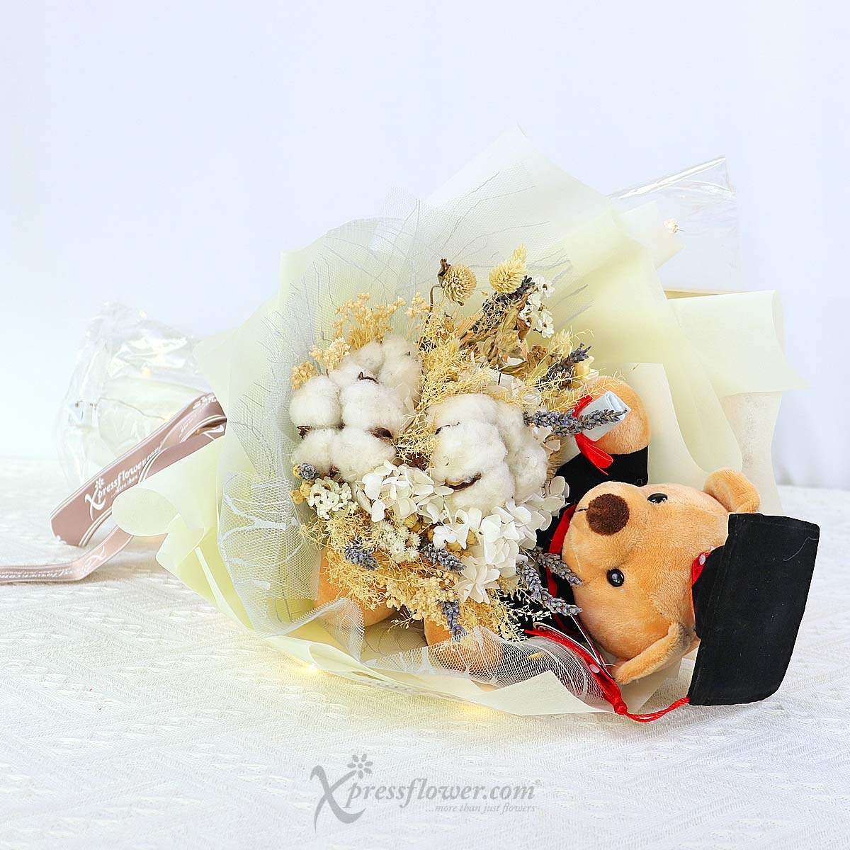 CT2305 Deserving Merit (Preserved Flowers with 7" Graduation Bear) 1b