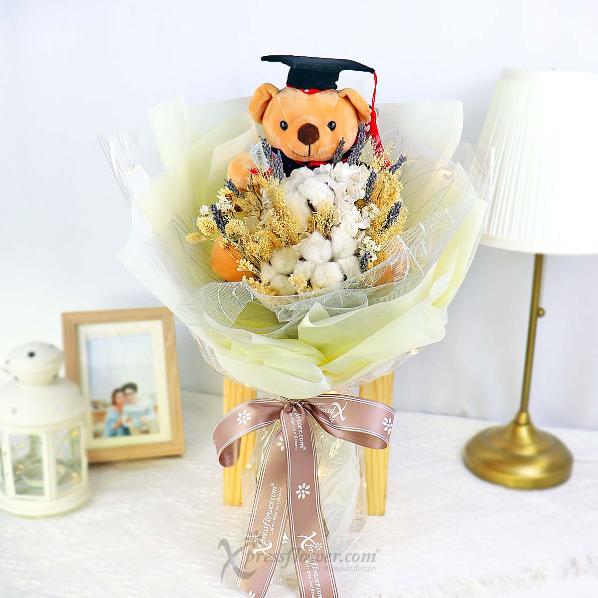 CT2305 Deserving Merit (Preserved Flowers with 7" Graduation Bear) 3a
