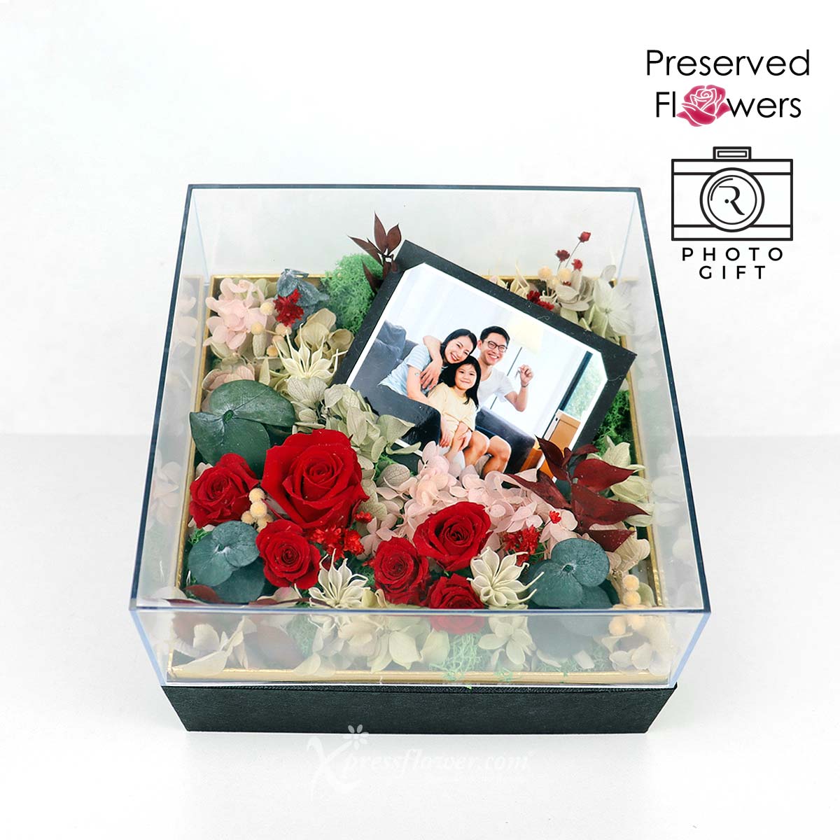 Magical Petals (Preserved Flowers with personalised photo and LED lights)