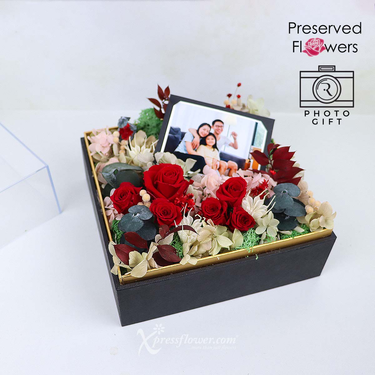 PR2131 Magical Petals (Preserved Flowers with Personalised Photo and LED Lights) 1d