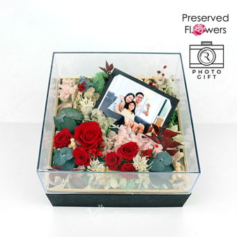 Magical Petals (Preserved Flowers with personalised photo and LED lights)