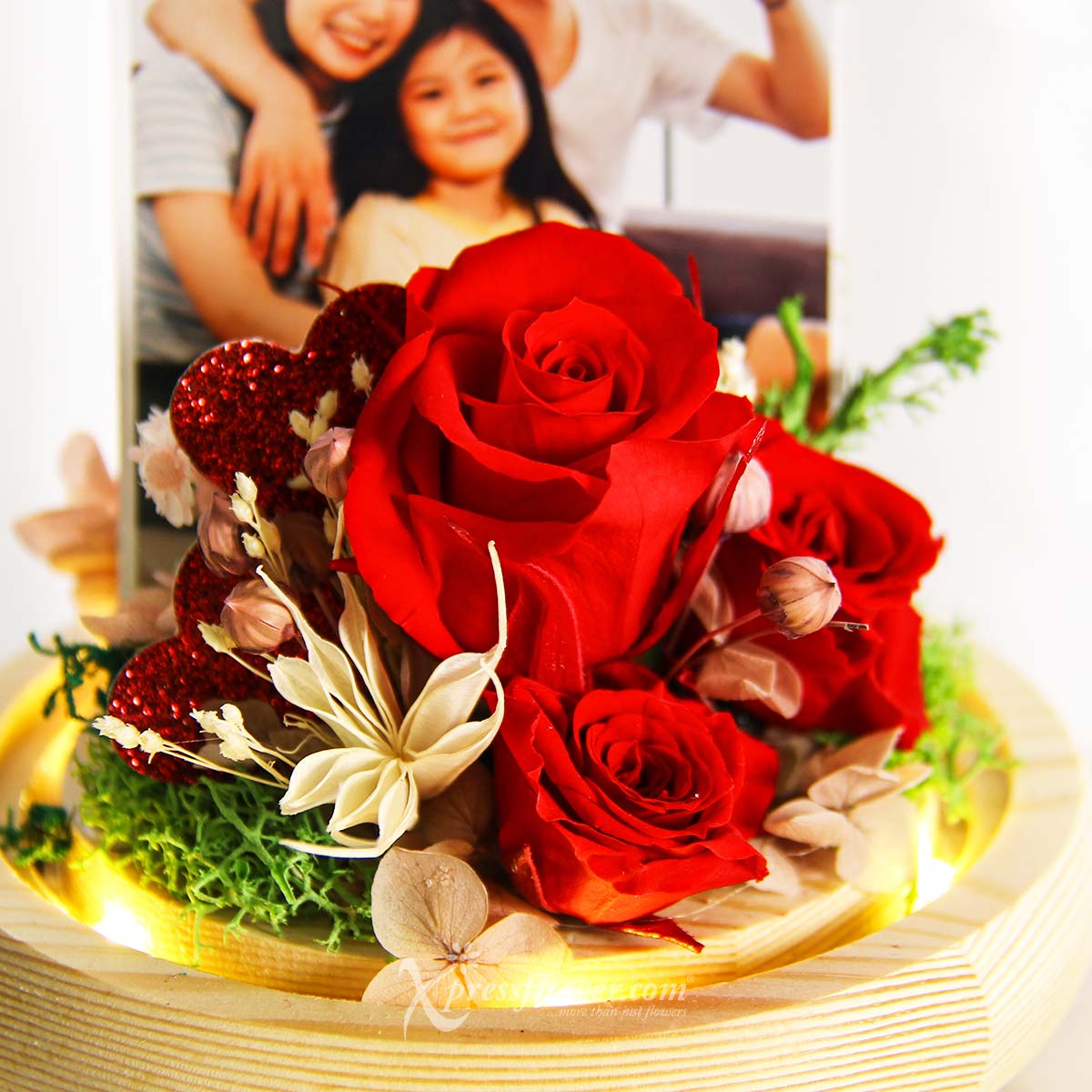 PR2134 You Are My World Preserved Flower Dome with Photo 1c