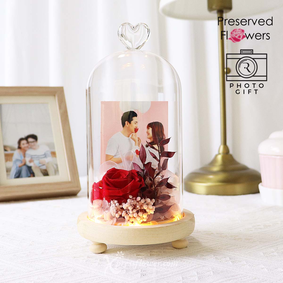 PR2305 Everlasting Romance (Preserved Flowers with Personalised Photo) 3a