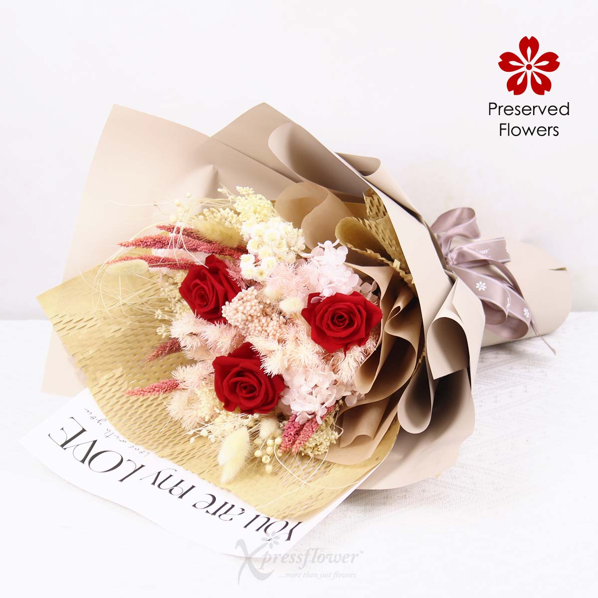 PR2562 Crimson Forest Preserved Flowers 1b