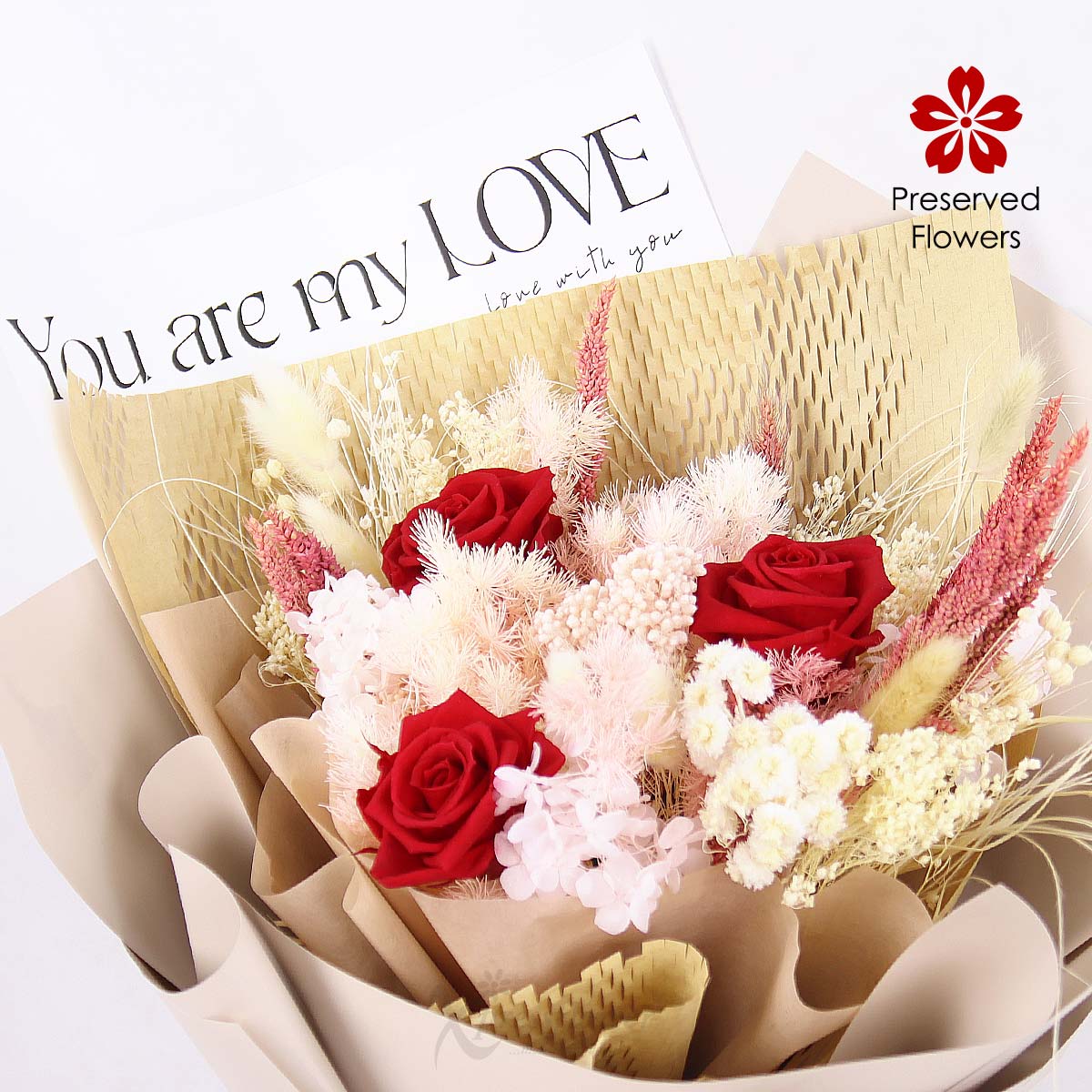 PR2562 Crimson Forest Preserved Flowers 1c