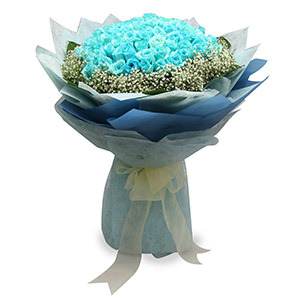 online flower bouquet delivery Blue Lagoon 99 stalks blue roses