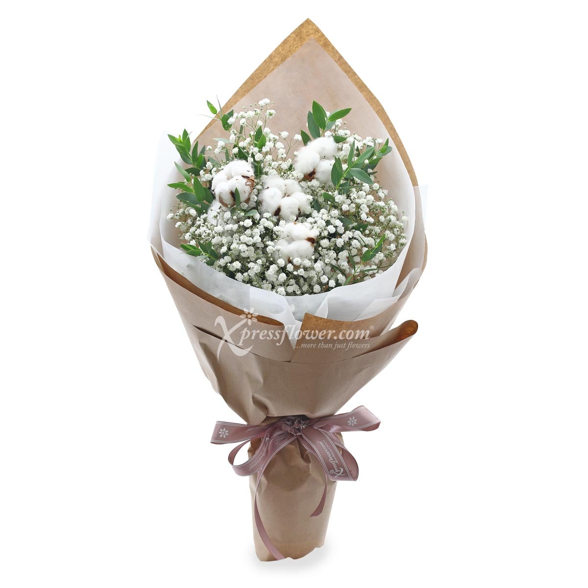 Fuzzy Feelings (Dried Cotton Flowers with Million Star Baby's Breath)