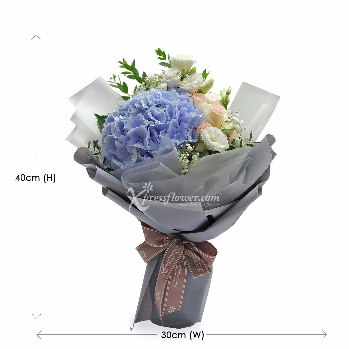 bq1934 lively heart 1 Light Blue Hydrangea 6 Pink Roses 1c
