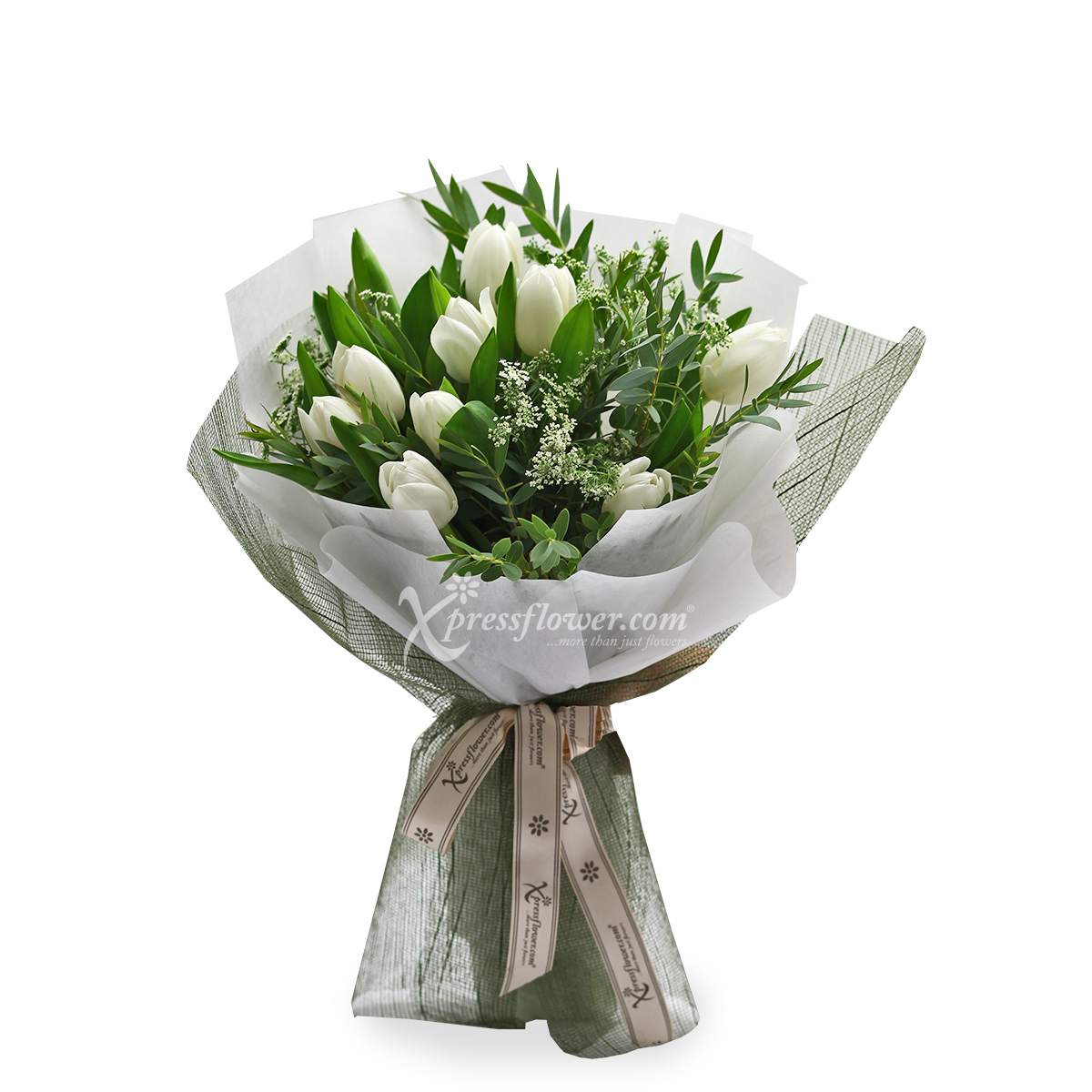 Light My World (10 White Tulips)