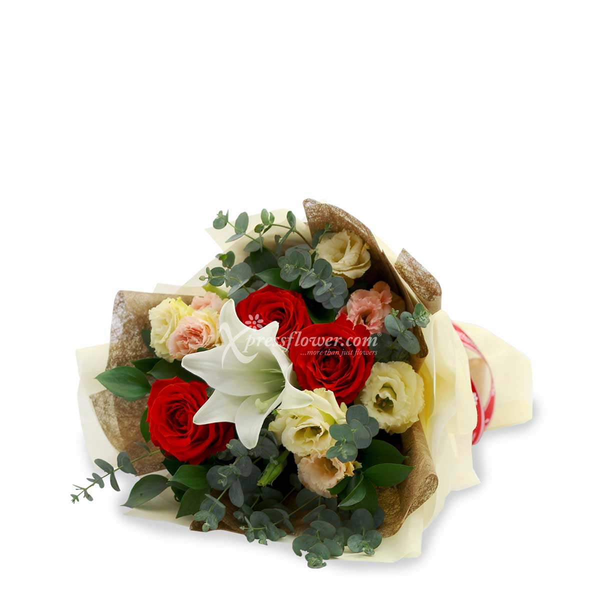 bq2017 luxy charm 1 White Lily 3 Red Roses