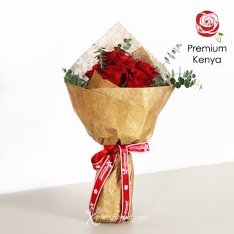 Flaming Passion (6 Stalks Premium Kenya Red Roses)