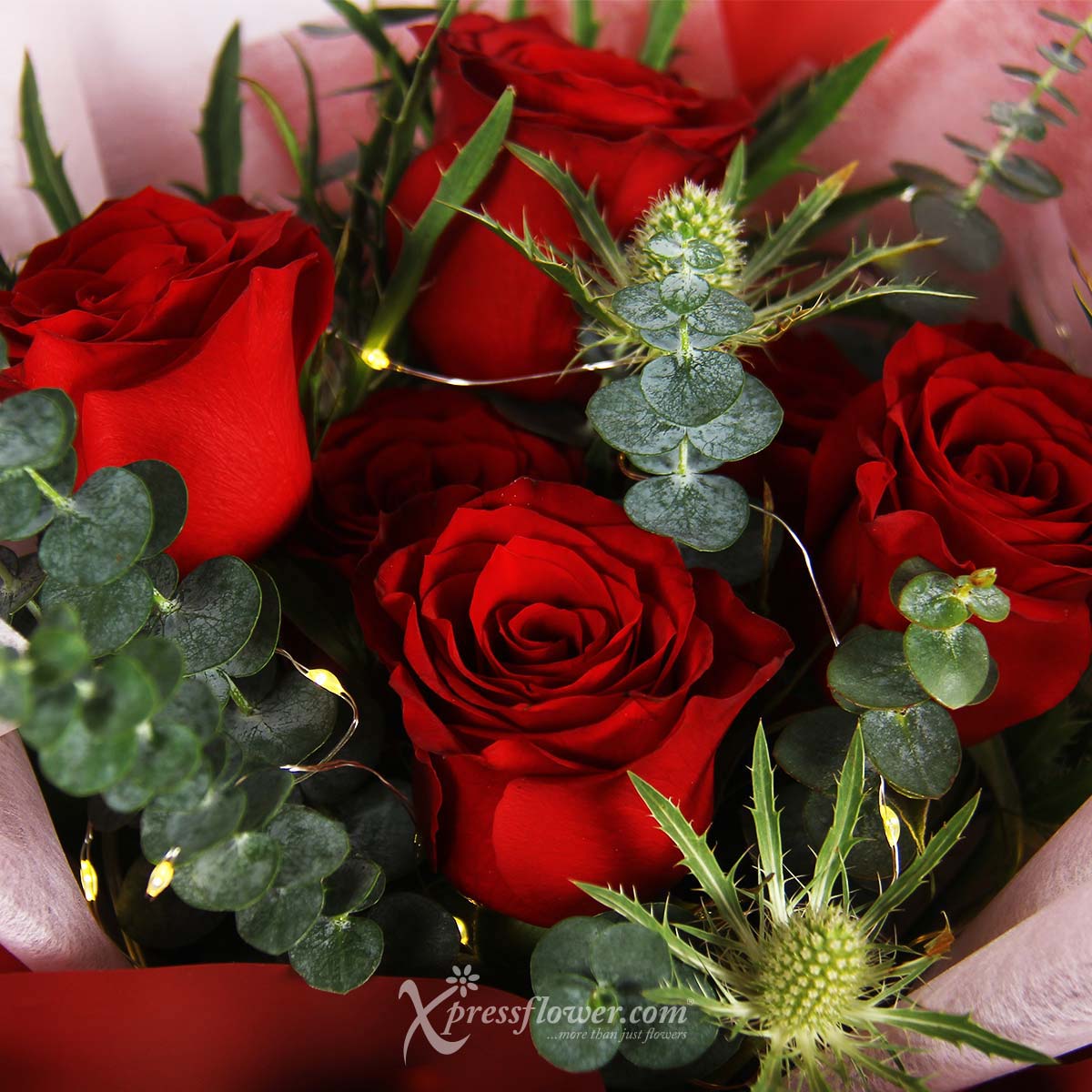 bq2206 dazzling mystery 6 Red Roses with LED Lights 1d