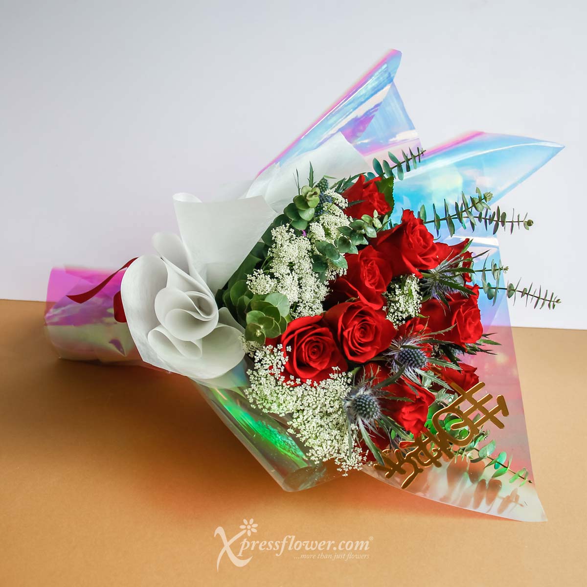 bq2221 birthday regards 12 red roses 12 Red Roses with Happy Birthday or 生日快乐 Decor 1b