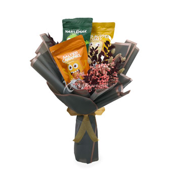 Unrivaled Sweetums (The Kettle Gourmet Popcorn & Dried Baby's Breath Bouquet)