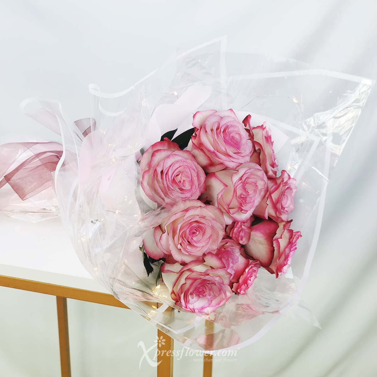 bq2242 blossoming blushes 12 pink roses new 1b