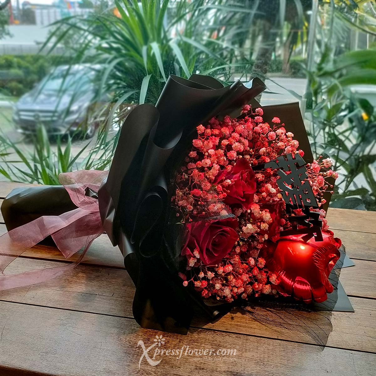 bq2248 flaming amour 3 red roses new 1b