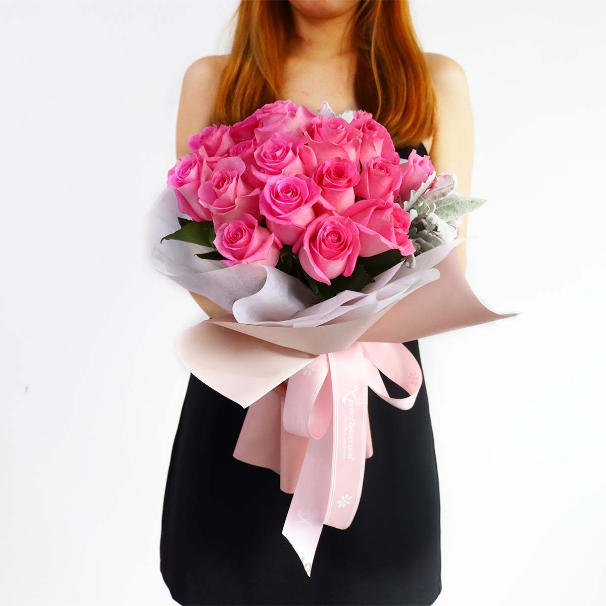 bq2252 desired obsession 24 dark pink roses new 4a