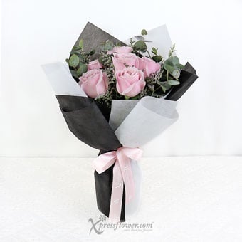 Monochromatic Pink (6 Pink Roses)