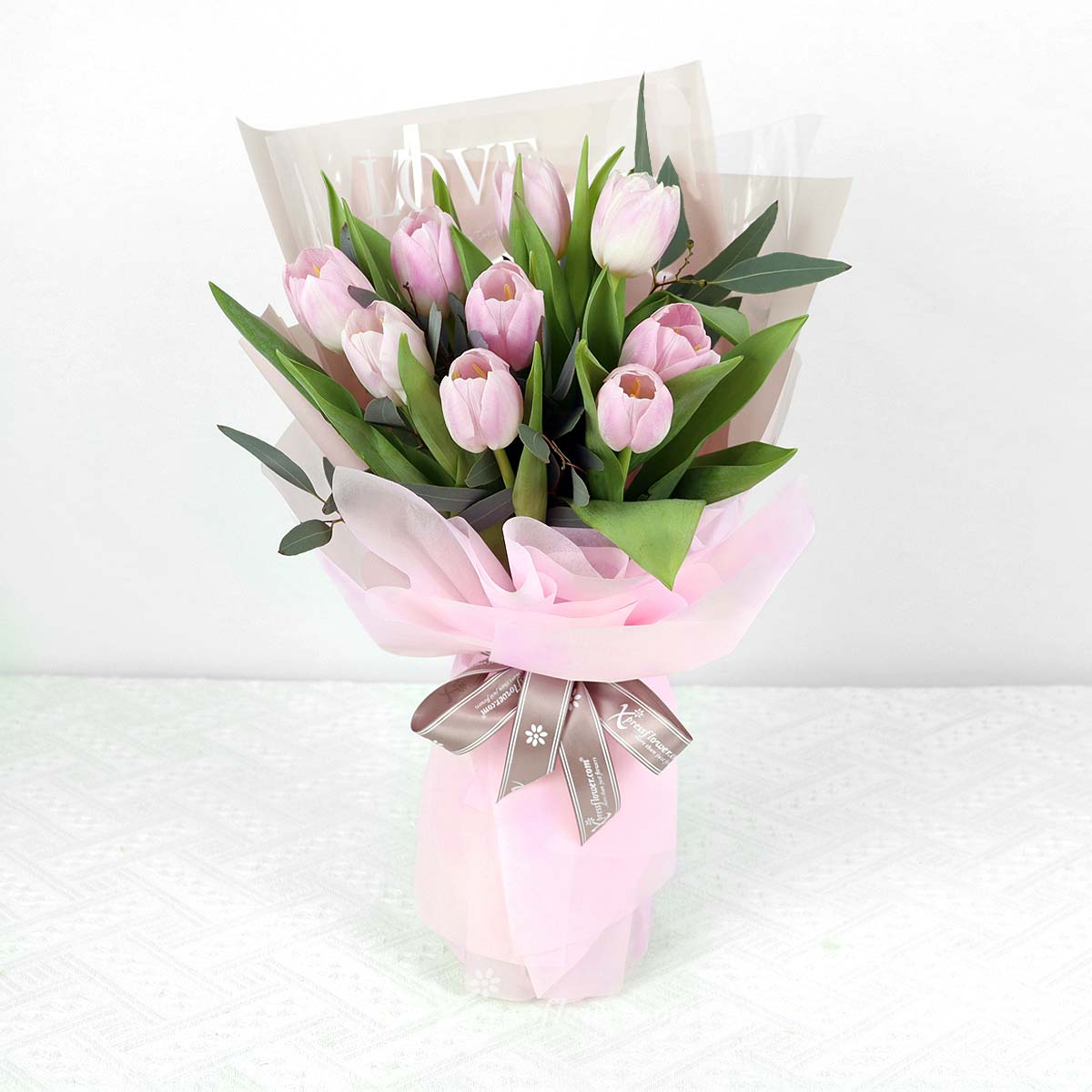 Blissful Haven (9 Pink Tulips)
