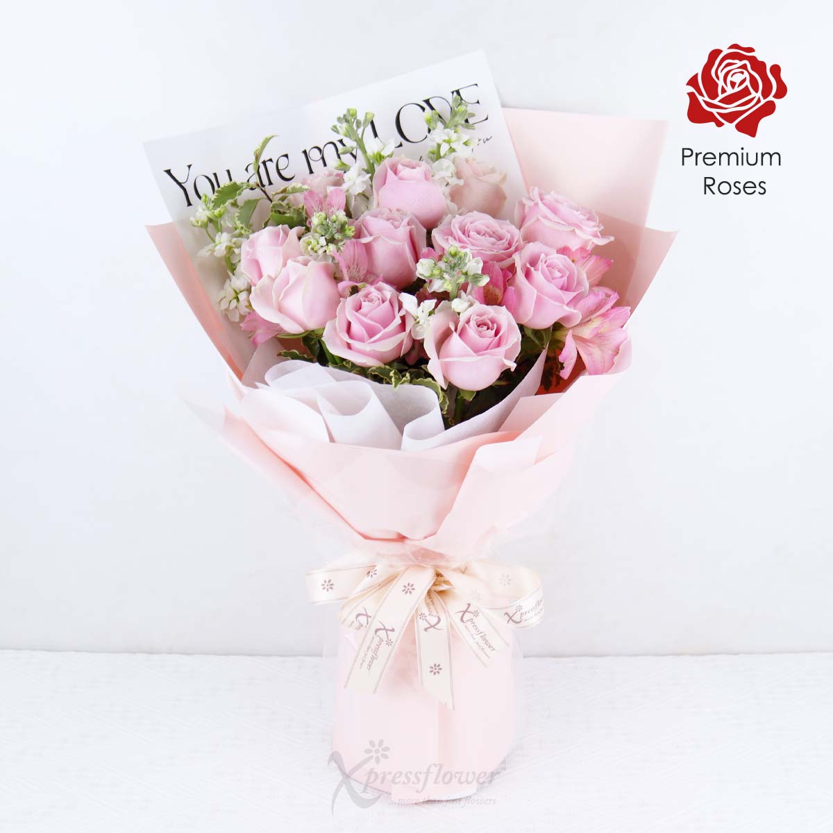 Blushing Peaks (11 Pink Roses)