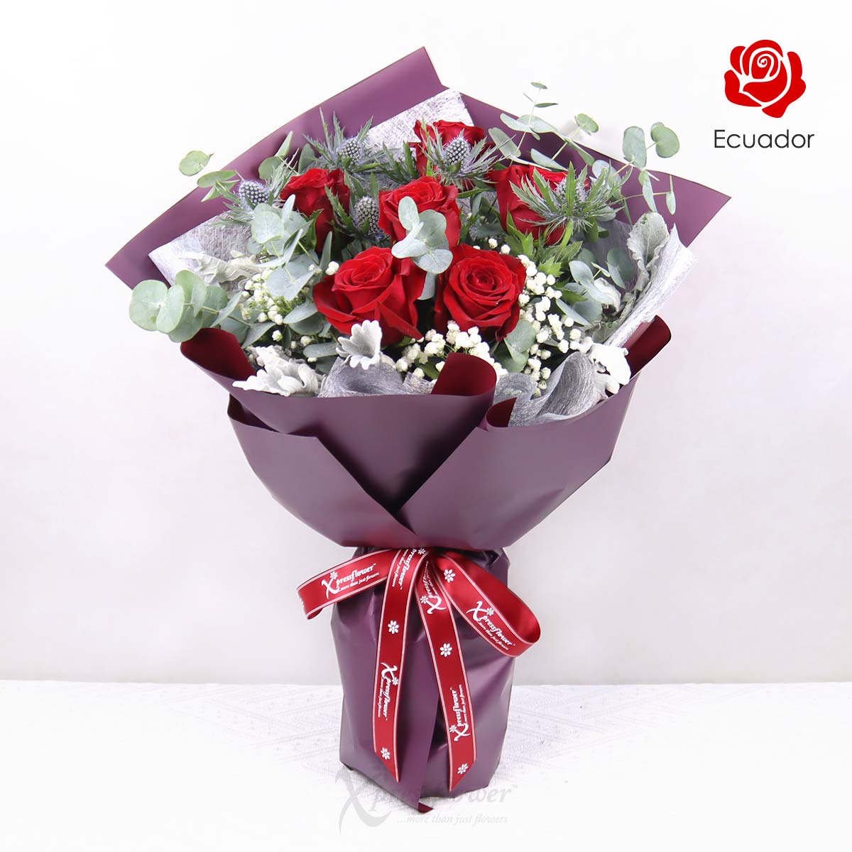 Velvet Radiance (6 Red Ecuador Roses)