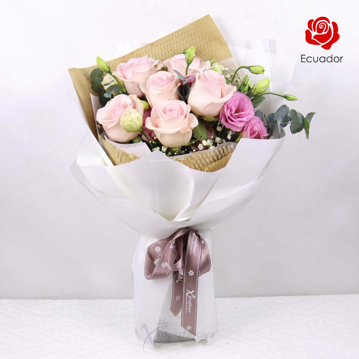 Sweet Embrace (6 Pink Ecuador Roses)