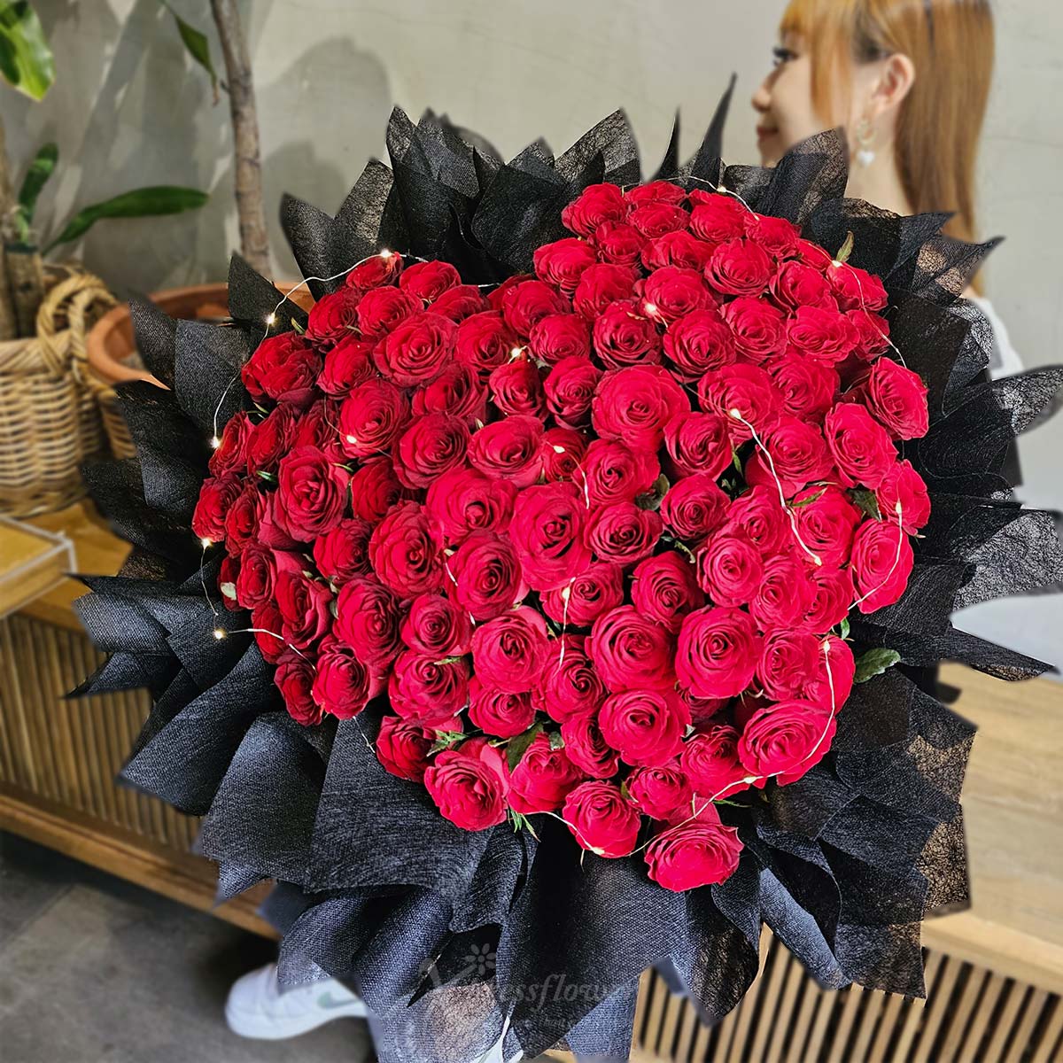 BQ2547 Blooming Forever 99 Red Roses with LED Lights 3a