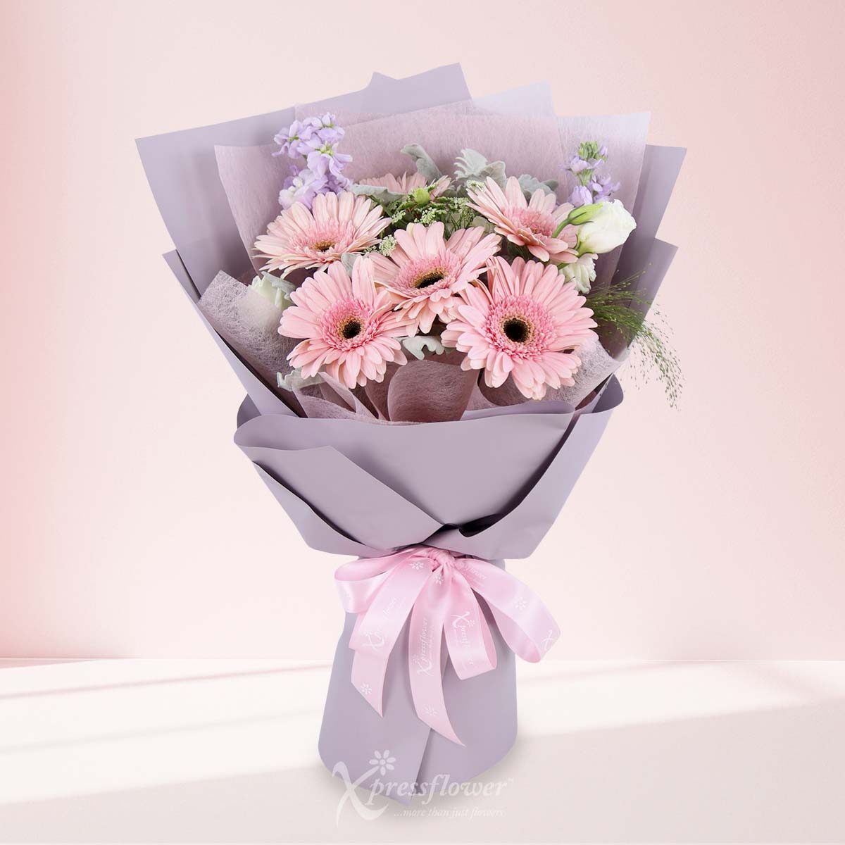 Blushing Poise (6 Light Pink Gerberas) 