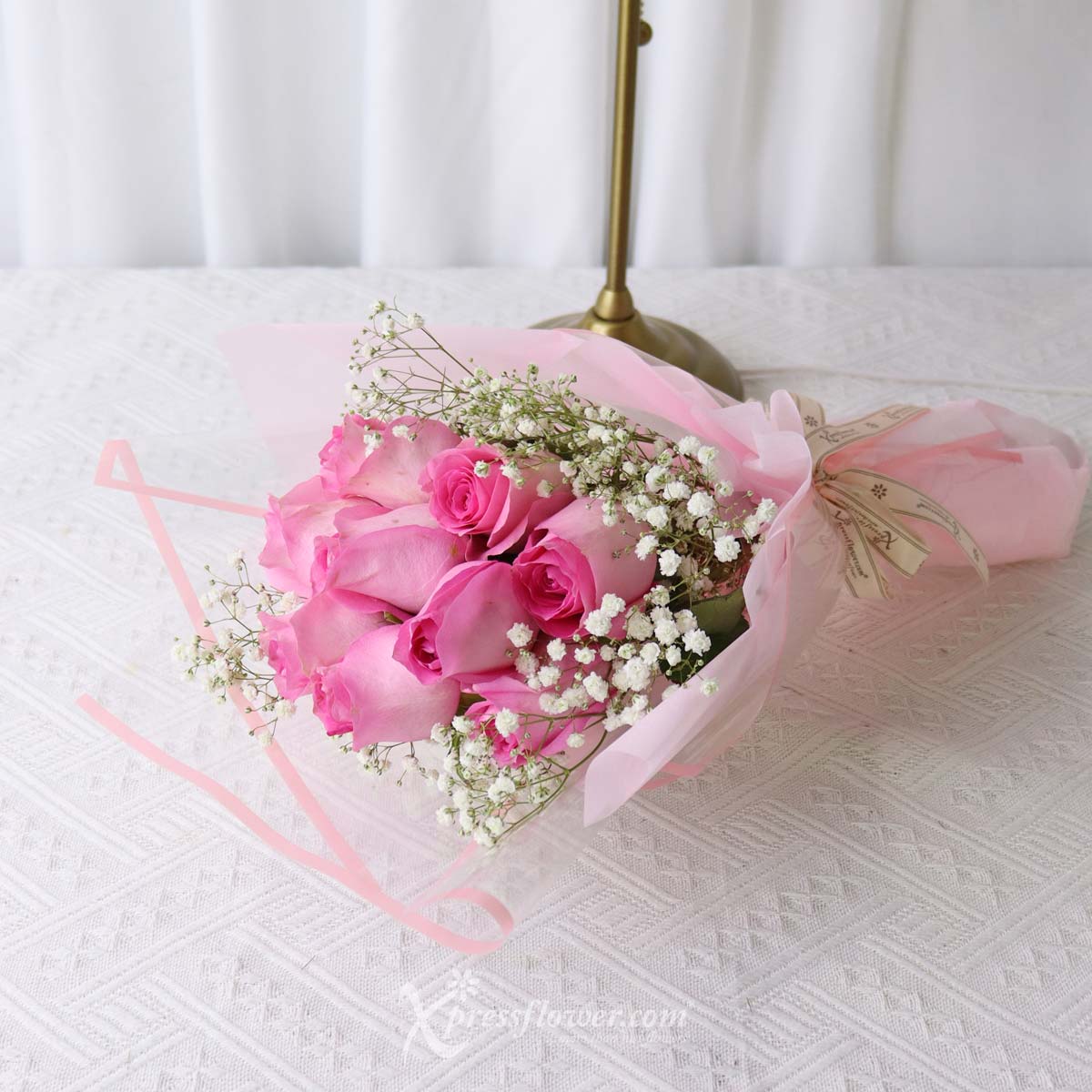 snbq2302 gentle darling 9 dark pink roses sanrio bouquet 1c